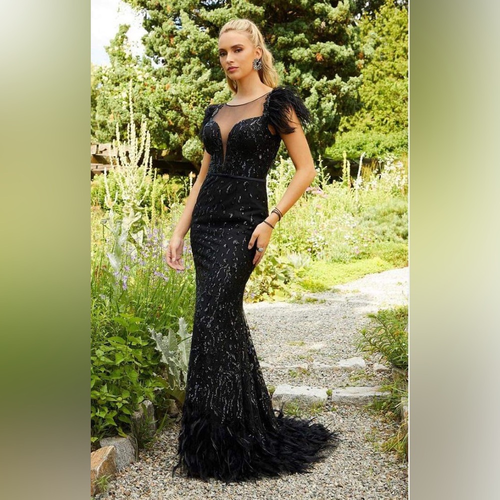 Morilee Over the Top Feather Dress